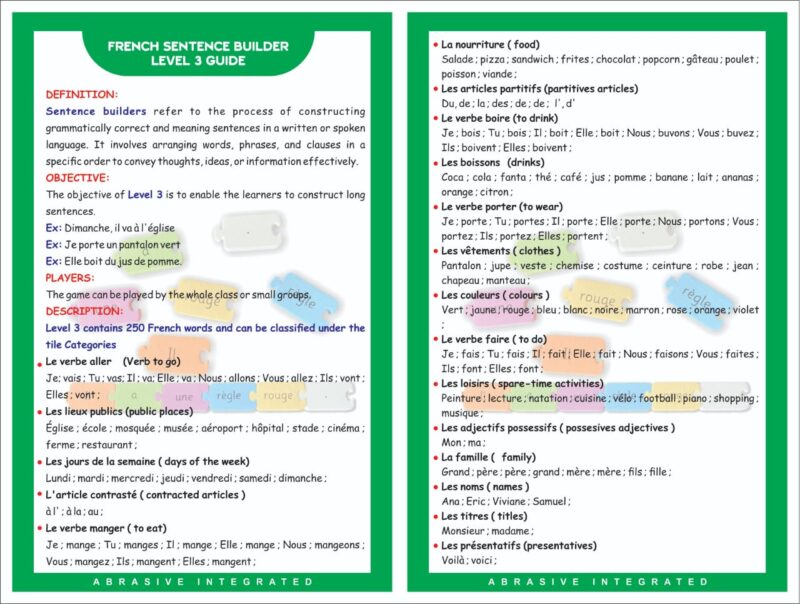 FRENCH SENTENCE BUILDERS-LEVEL 3 - Image 2